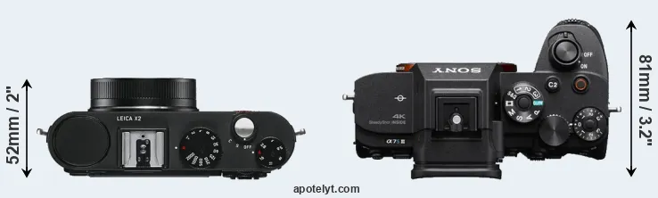 Compare X2 versus A7S III top
