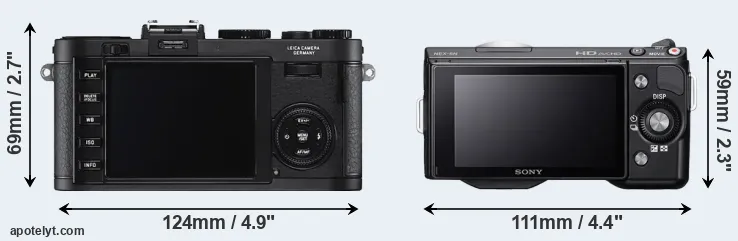 Comparison X2 or NEX-5N rear