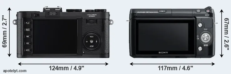 Comparison X2 or NEX-F3 rear