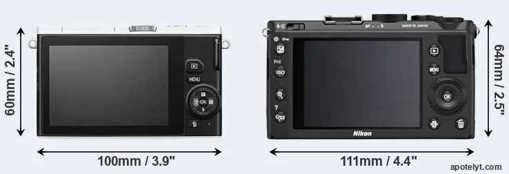 Comparison J4 or Coolpix A rear