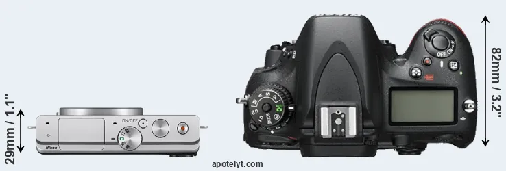 Compare J4 versus D600 top