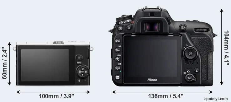 Comparison J4 or D7500 rear