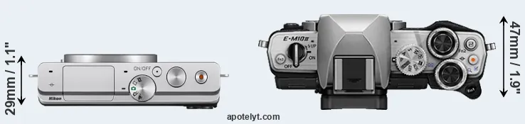 Compare J4 versus E-M10 II top