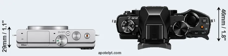 Compare J4 versus E-M10 top