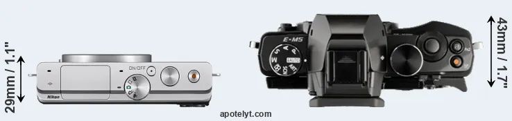 Compare J4 versus E-M5 top