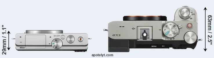 Compare J4 versus A7C II top