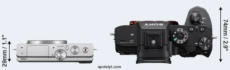 Compare J4 versus A7R III top