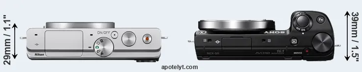 Compare J4 versus NEX-5R top