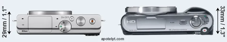 Compare J4 versus NEX-C3 top