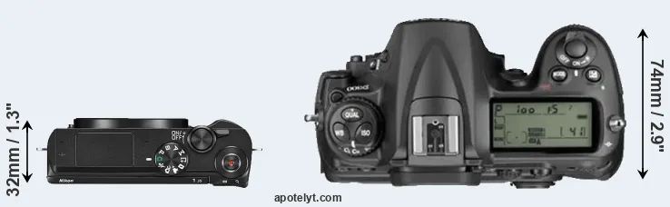 Compare J5 versus D300 top