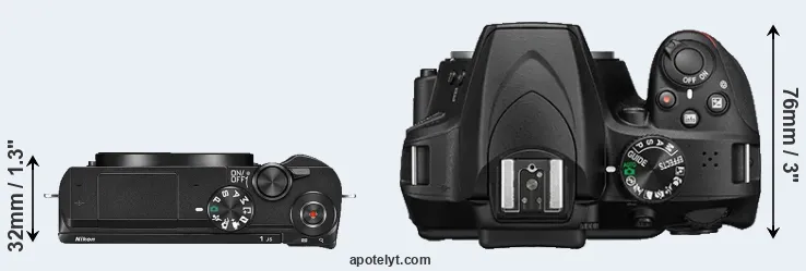 Compare J5 versus D3400 top
