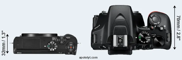 Compare J5 versus D3500 top