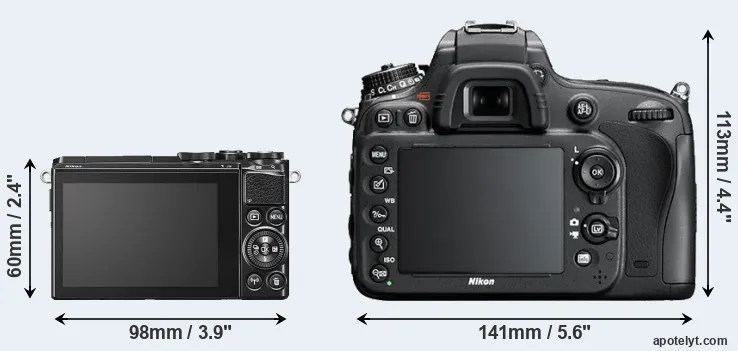 Comparison J5 or D600 rear