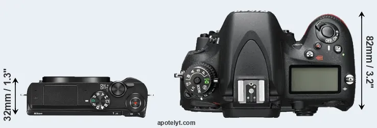 Compare J5 versus D600 top
