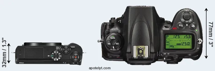Compare J5 versus D700 top
