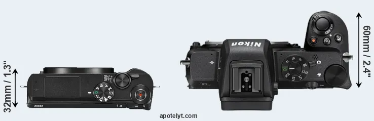 Compare J5 versus Z50 top