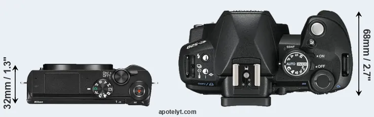 Compare J5 versus E-520 top