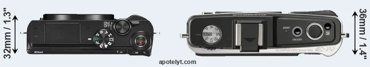 Compare J5 versus E-P2 top