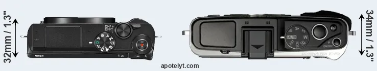 Compare J5 versus E-P3 top
