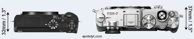 Compare J5 versus PEN-F top