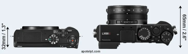 Compare J5 versus LX100 II top