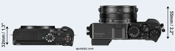 Compare J5 versus LX100 top