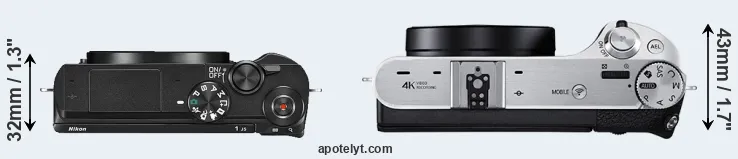 Compare J5 versus NX500 top