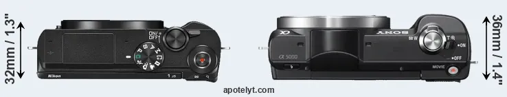 Compare J5 versus A5000 top