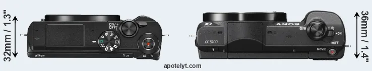 Compare J5 versus A5100 top