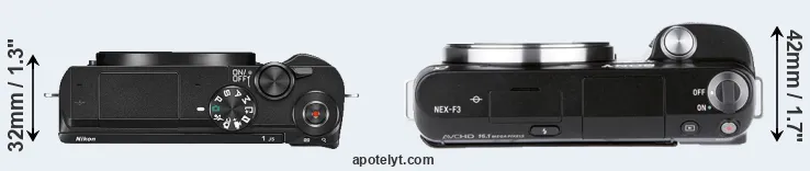 Compare J5 versus NEX-F3 top