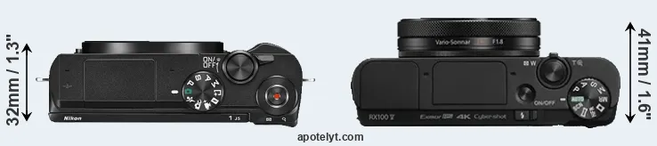 Compare J5 versus RX100 V top