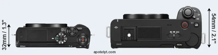 Compare J5 versus ZV-E1 top