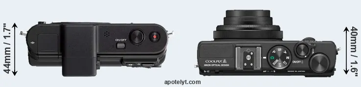 Compare V1 versus Coolpix A top