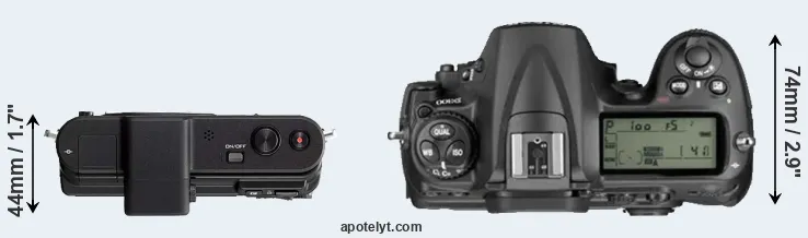 Compare V1 versus D300 top