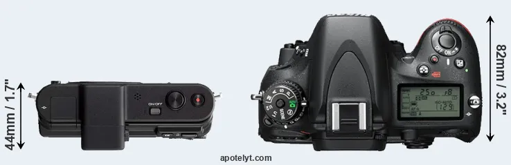Compare V1 versus D610 top