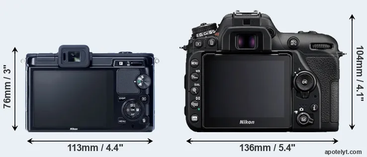 Comparison V1 or D7500 rear