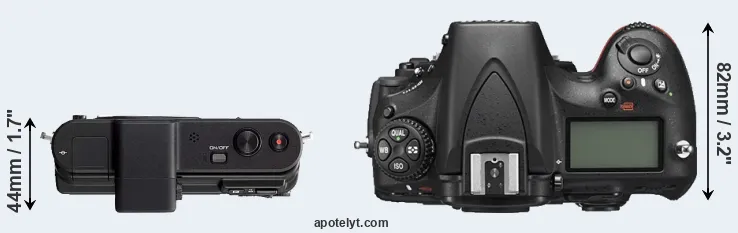 Compare V1 versus D810 top
