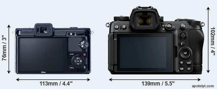 Comparison V1 or Z6 III rear