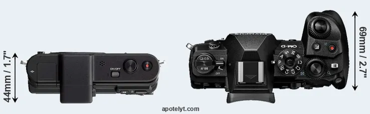 Compare V1 versus E-M1 III top