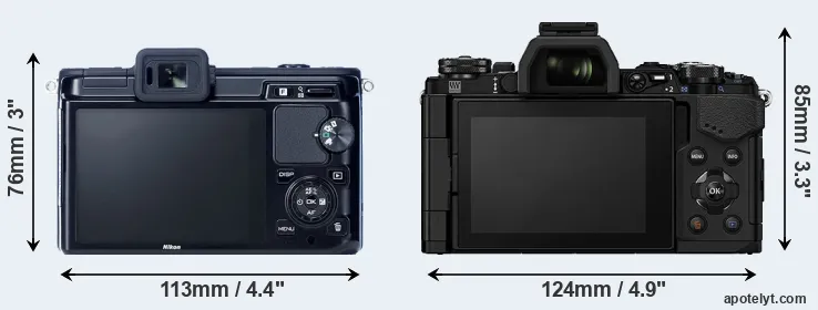 Comparison V1 or E-M5 II rear