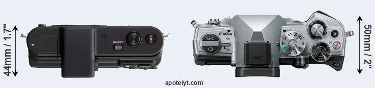 Compare V1 versus E-M5 III top