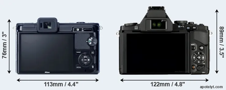 Comparison V1 or E-M5 rear