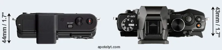 Compare V1 versus E-M5 top