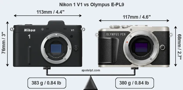 Size Nikon 1 V1 vs Olympus E-PL9
