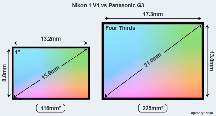 Nikon 1 V1 and Panasonic G3 sensor measures