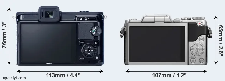 Comparison V1 or GF7 rear