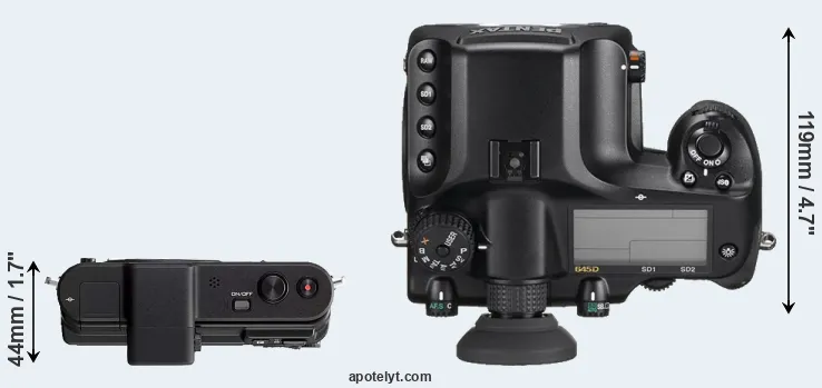 Compare V1 versus 645D top