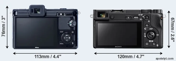 Comparison V1 or A6300 rear