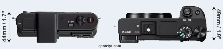 Compare V1 versus A6300 top