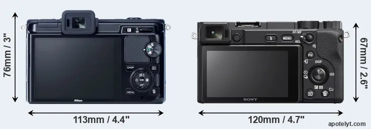 Comparison V1 or A6400 rear